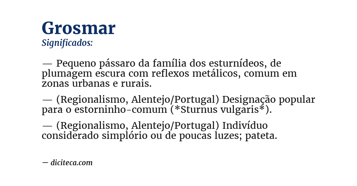 Significado de grosmar