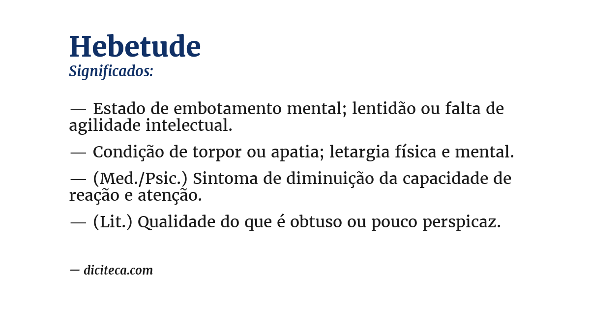 Significado de hebetude