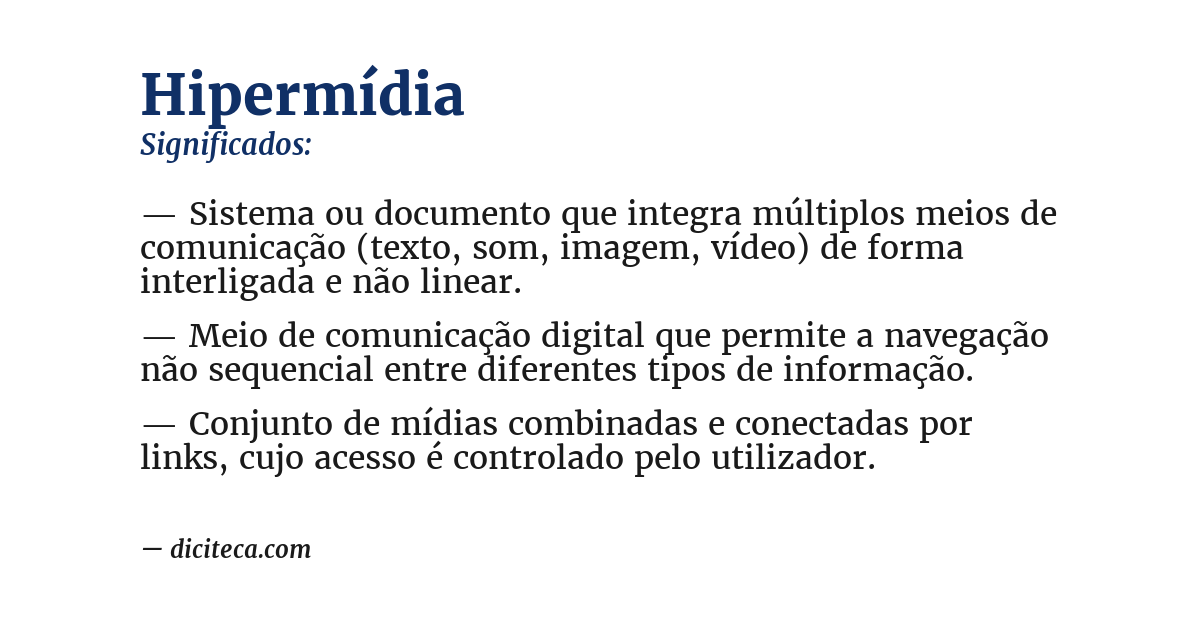 Significado de hipermídia