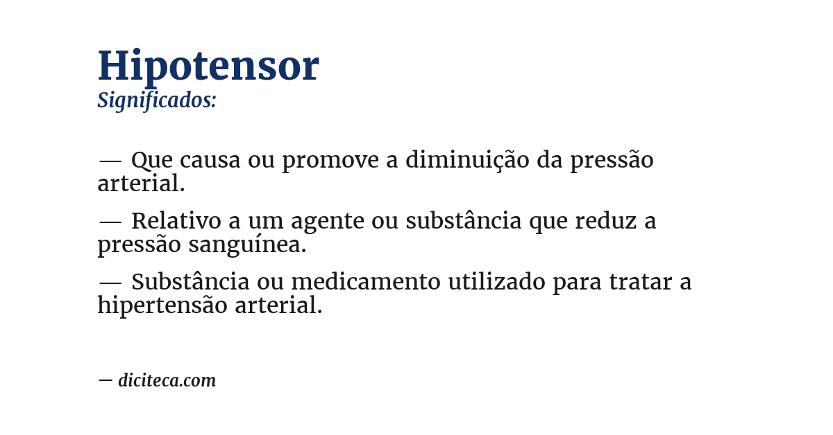 Significado de hipotensor