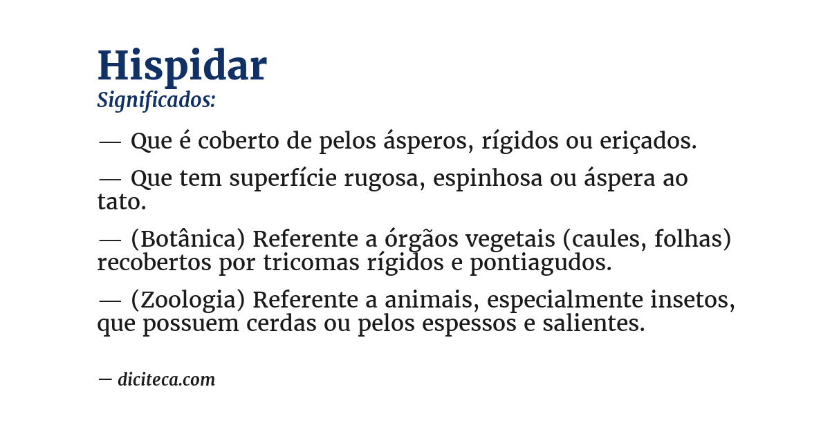 Significado de hispidar
