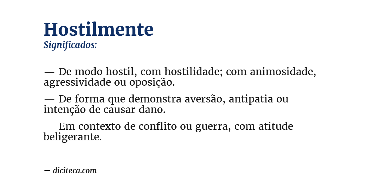 Significado de hostilmente