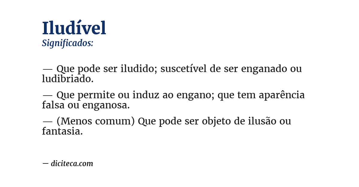 Significado de iludível