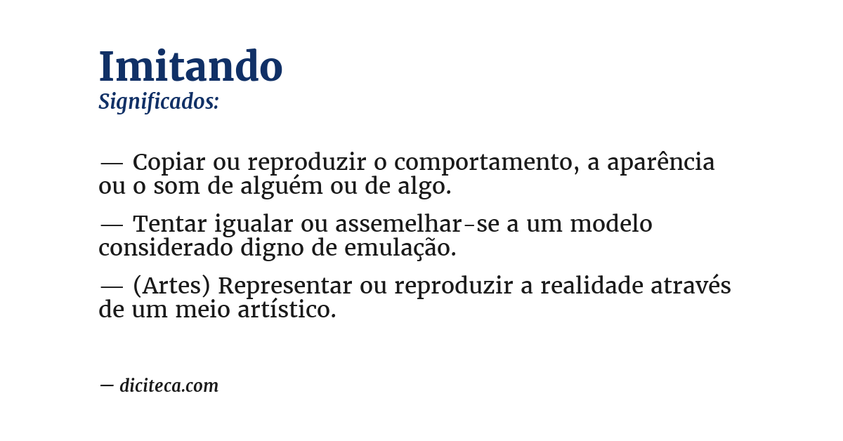 Significado de imitando