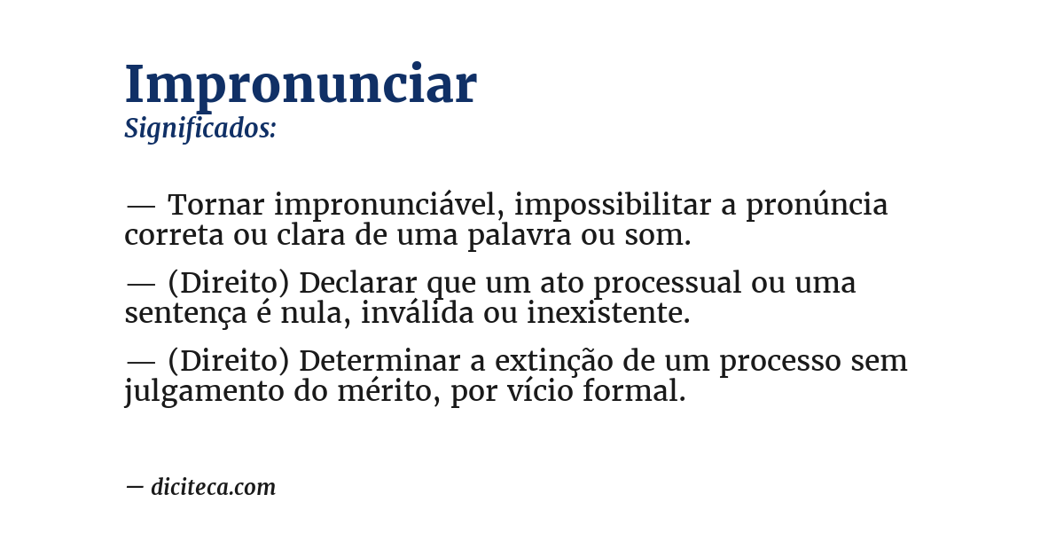 Significado de impronunciar