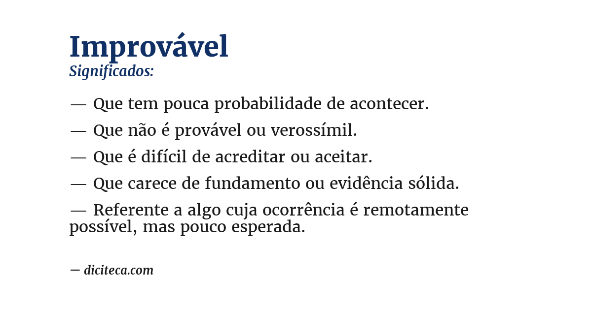 Significado de improvável