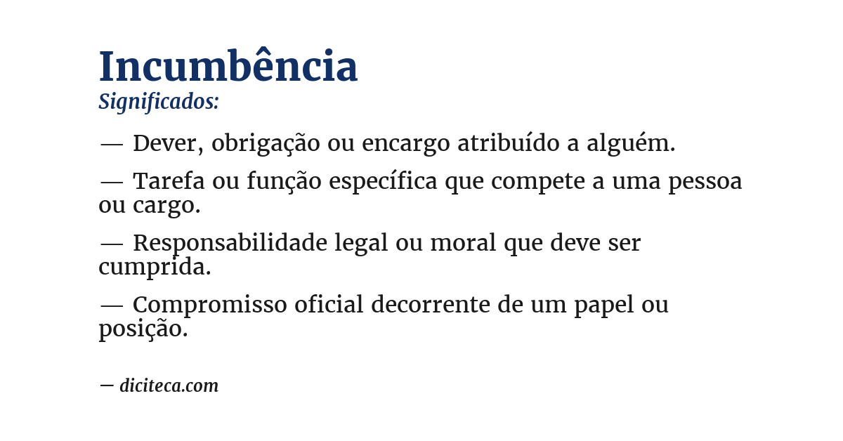 Significado de incumbência