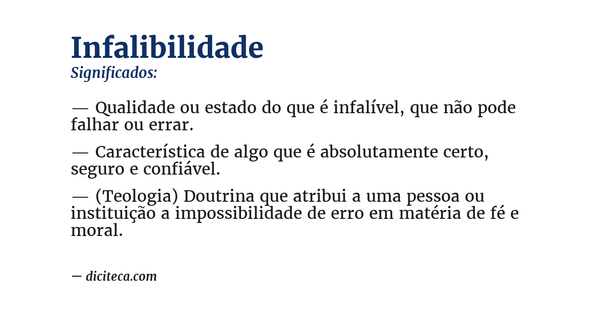 Significado de infalibilidade