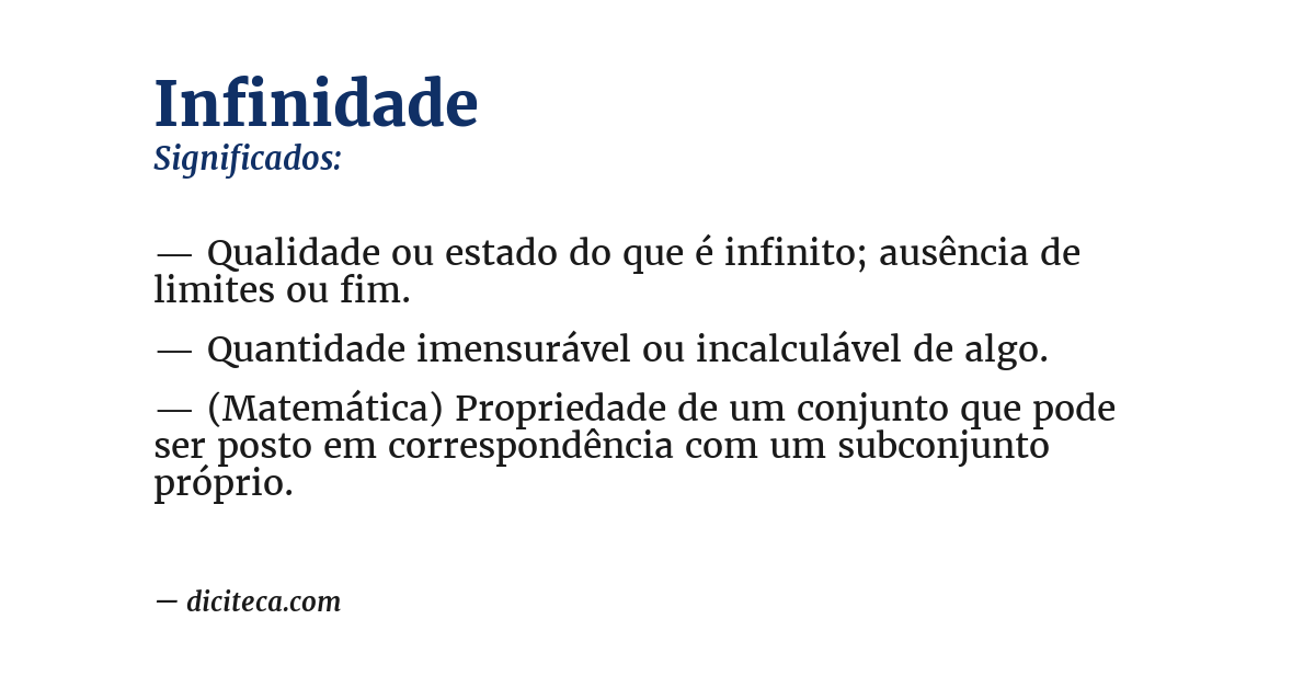 Significado de infinidade