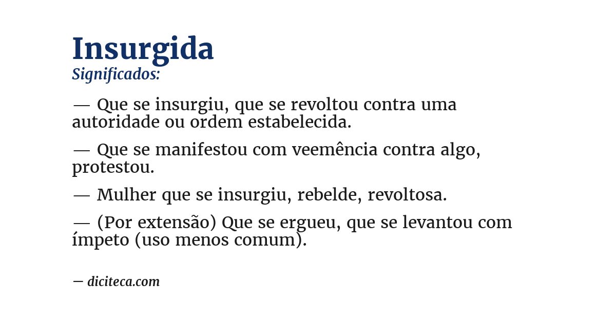 Significado de insurgida