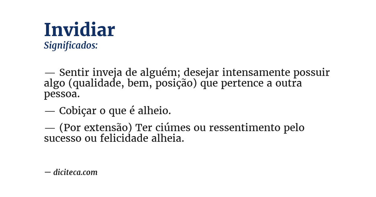 Significado de invidiar