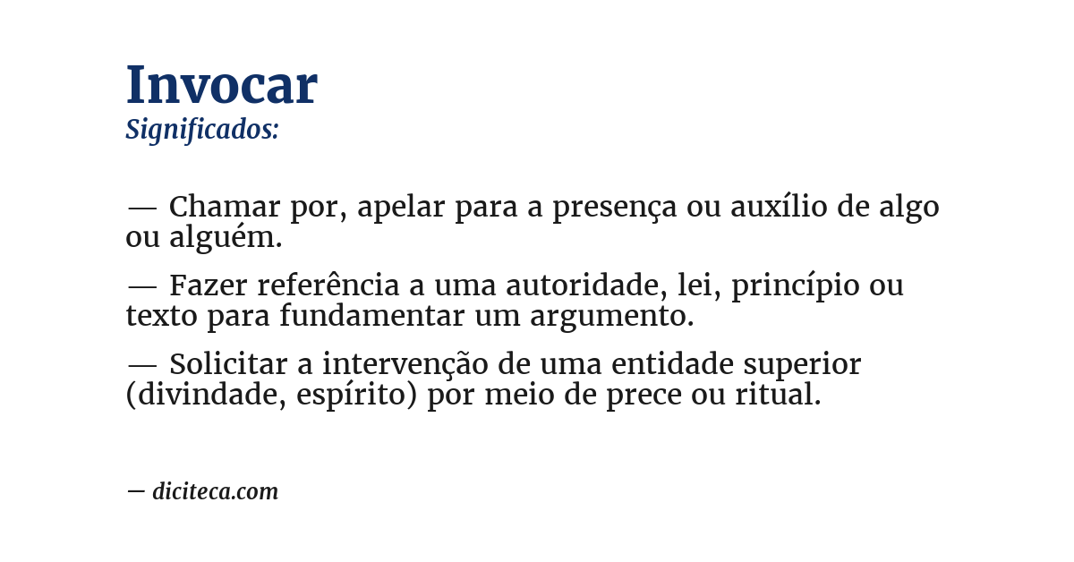Significado de invocar