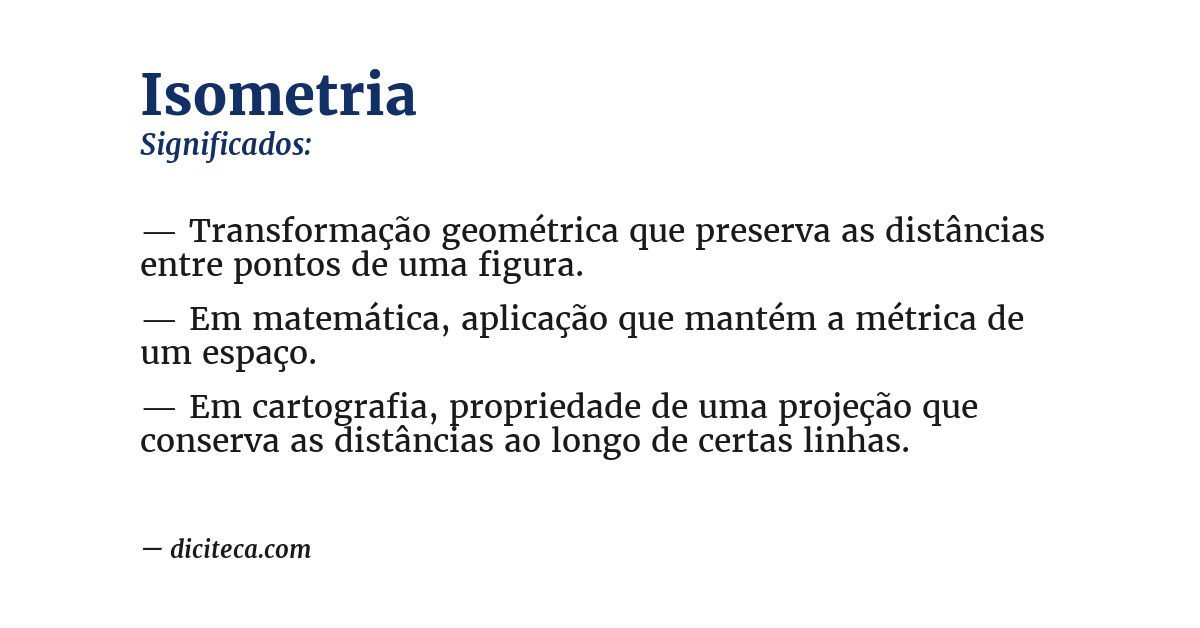 Significado de isometria