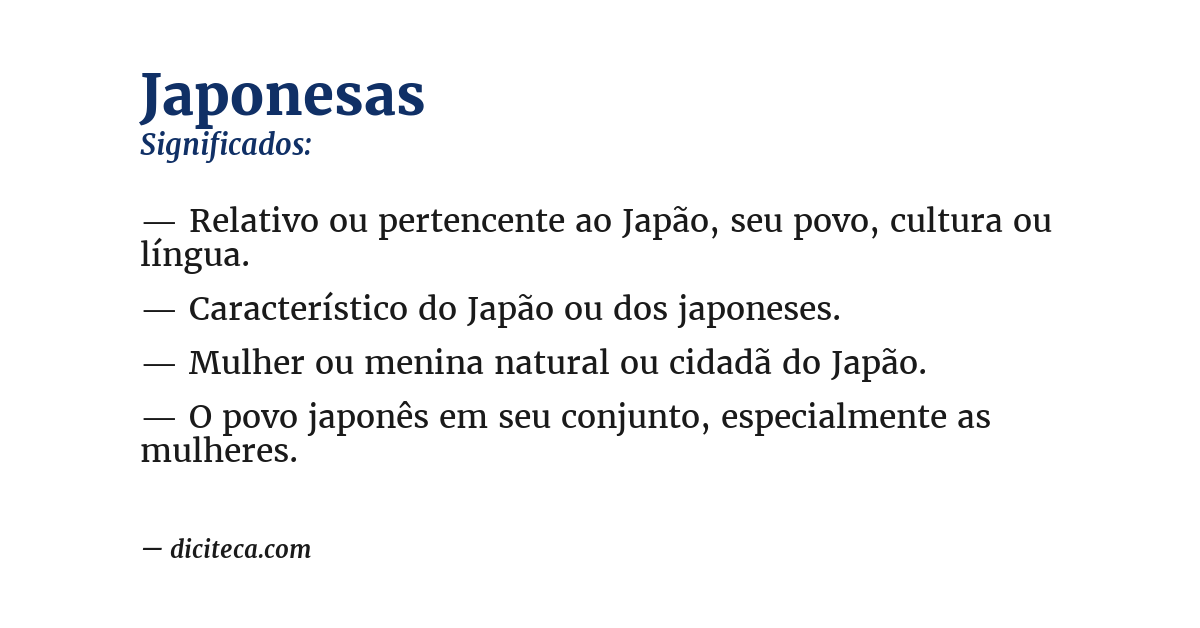 Significado de japonesas