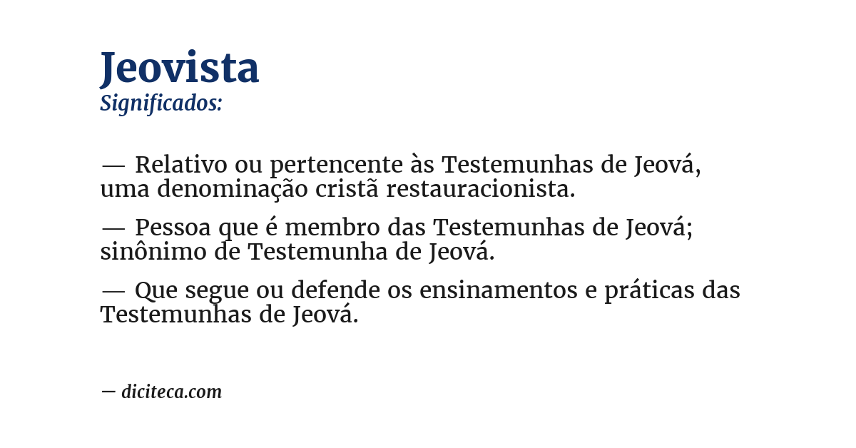 Significado de jeovista