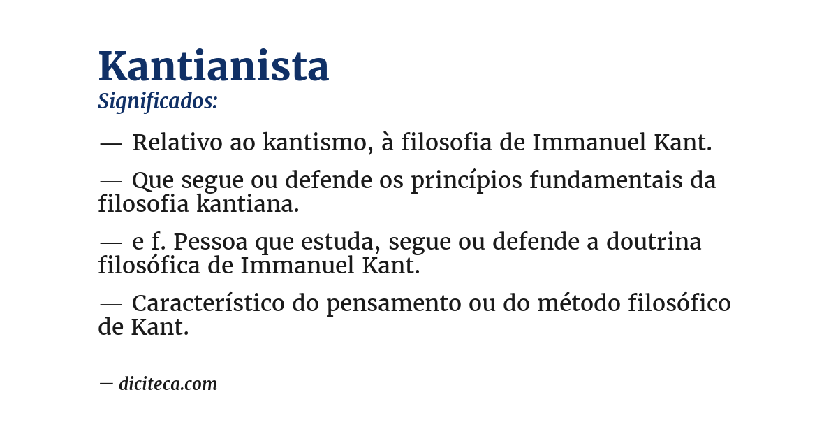 Significado de kantianista