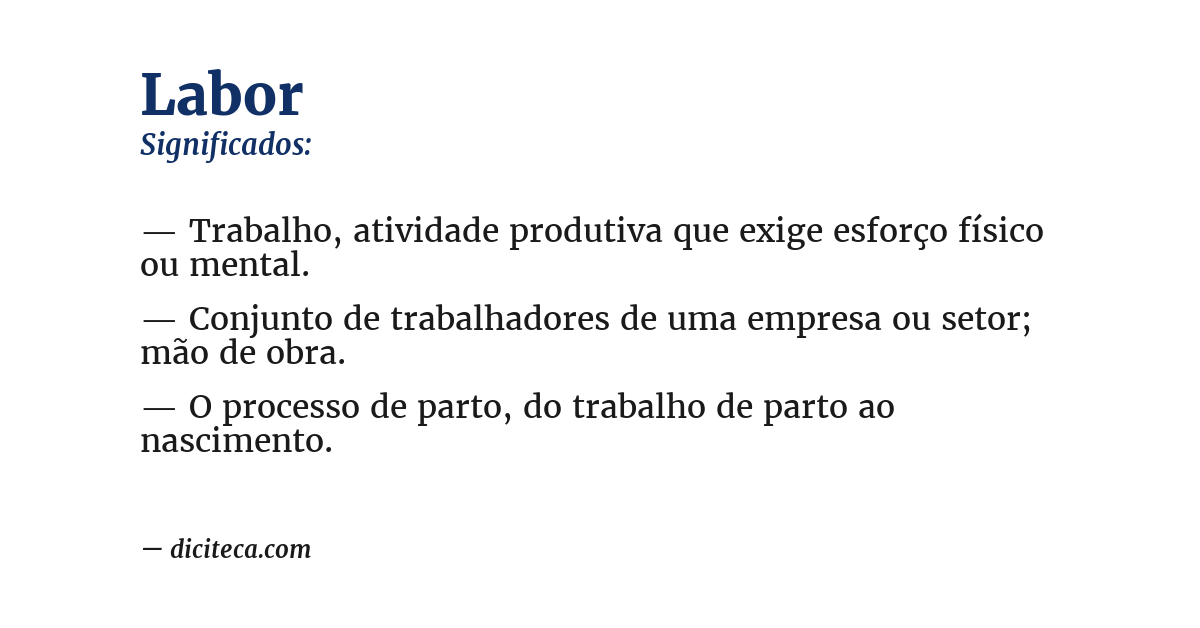 Significado de labor
