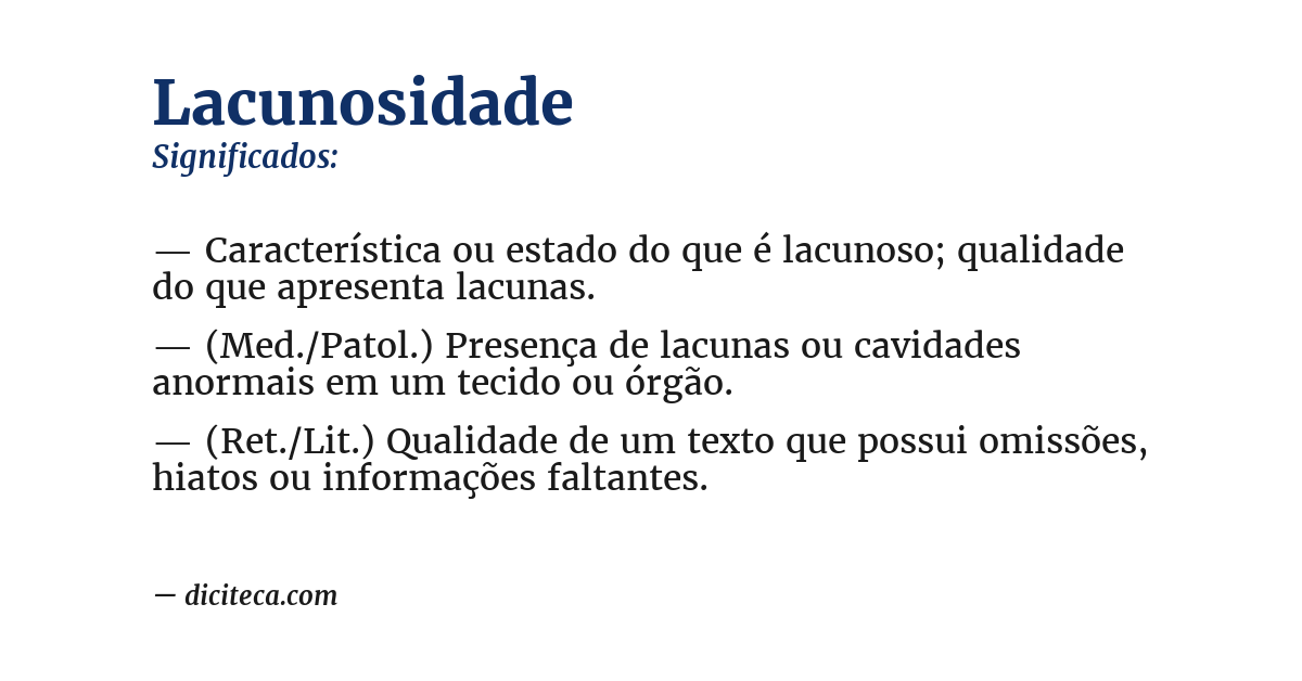 Significado de lacunosidade