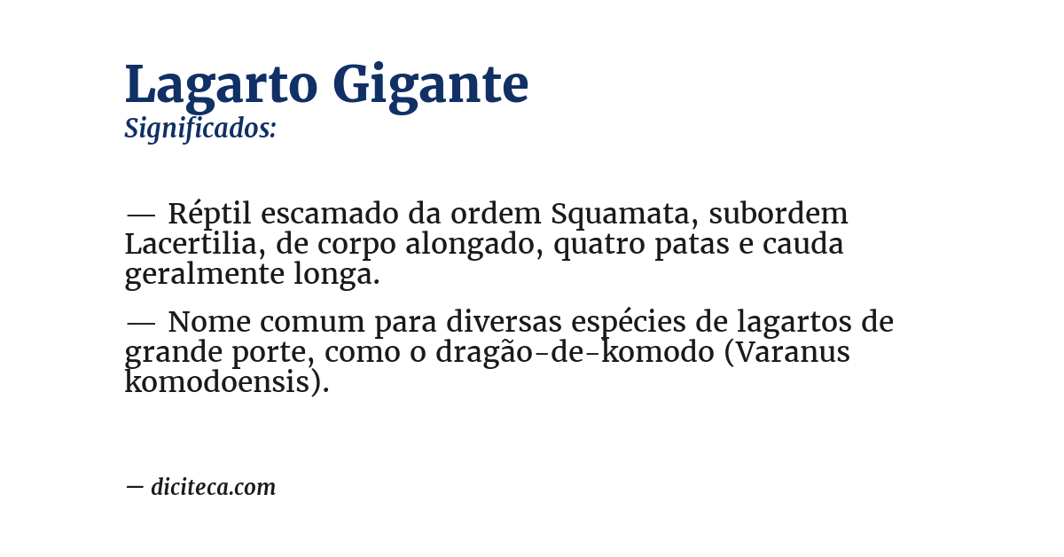 Significado de lagarto gigante