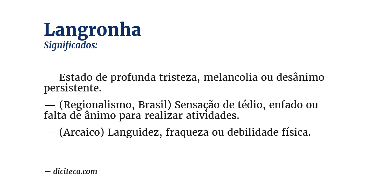 Significado de langronha