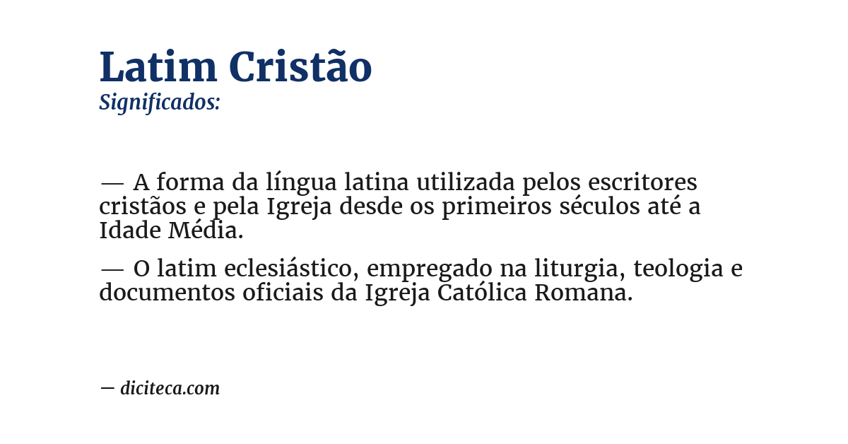 Significado de latim cristão