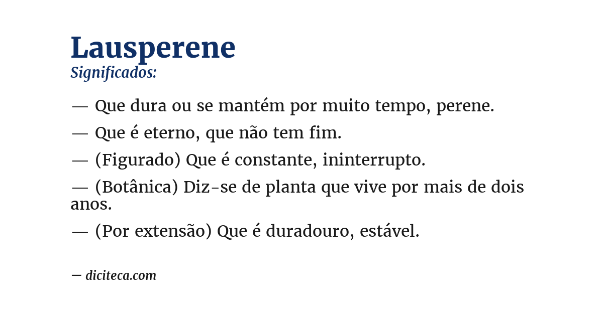 Significado de lausperene