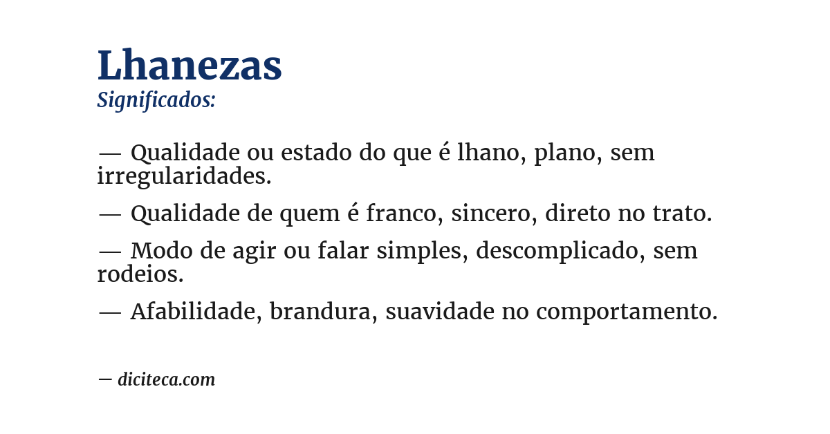 Significado de lhanezas