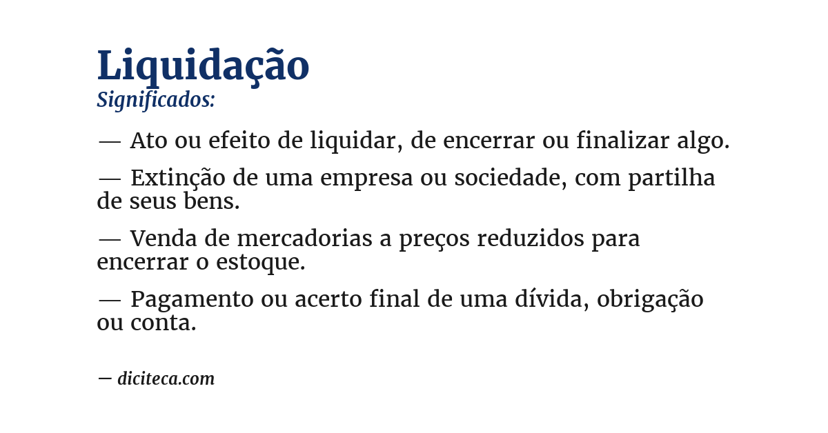 Significado de liquidação
