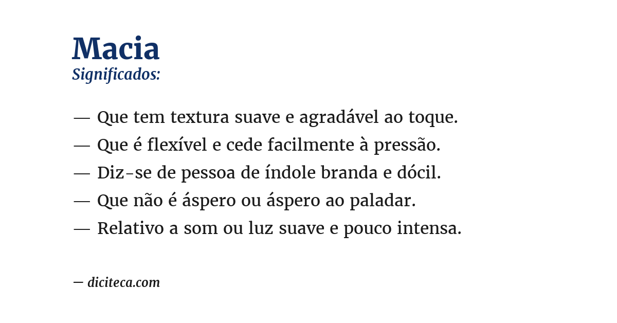 Significado de macia