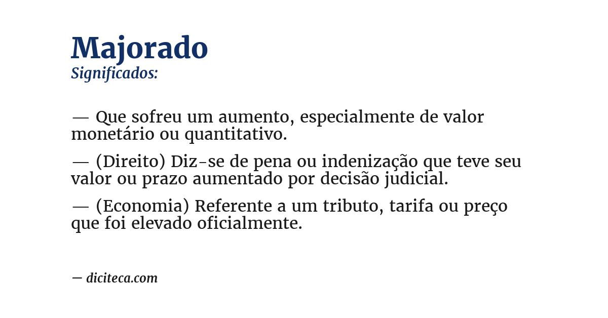 Significado de majorado