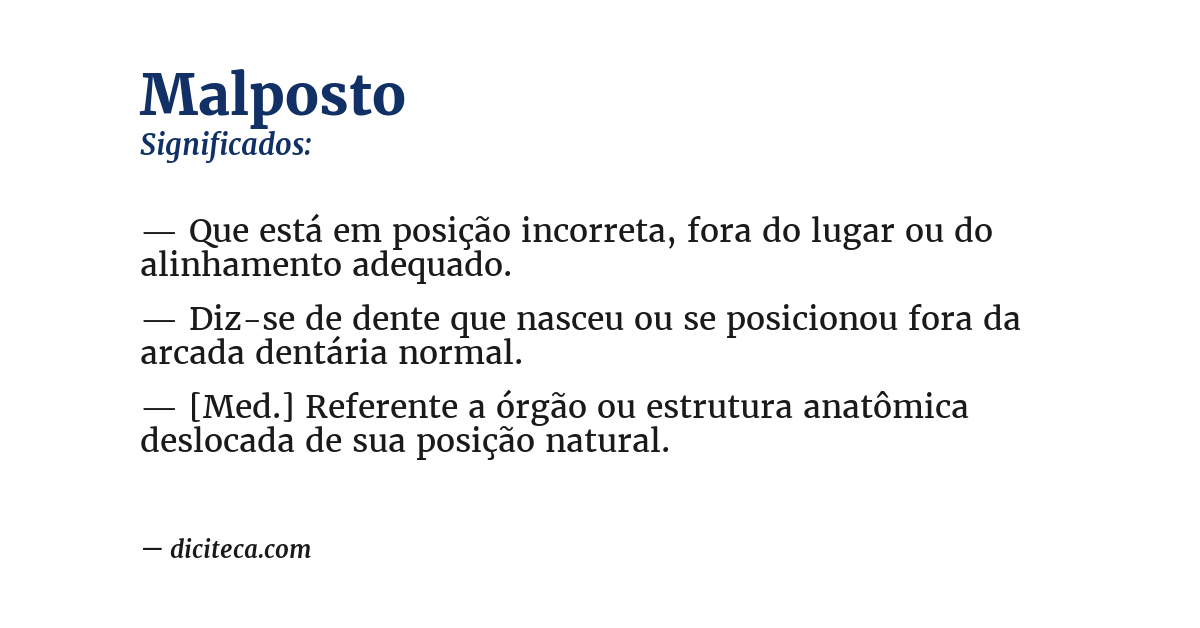 Significado de malposto