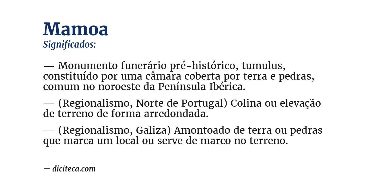 Significado de mamoa
