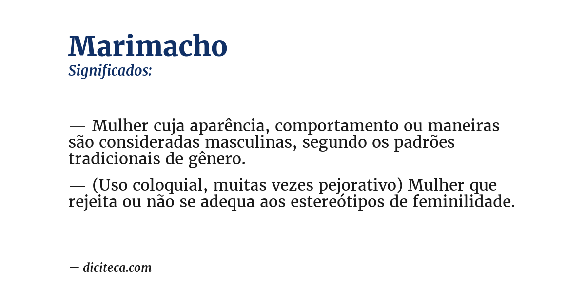 Significado de marimacho