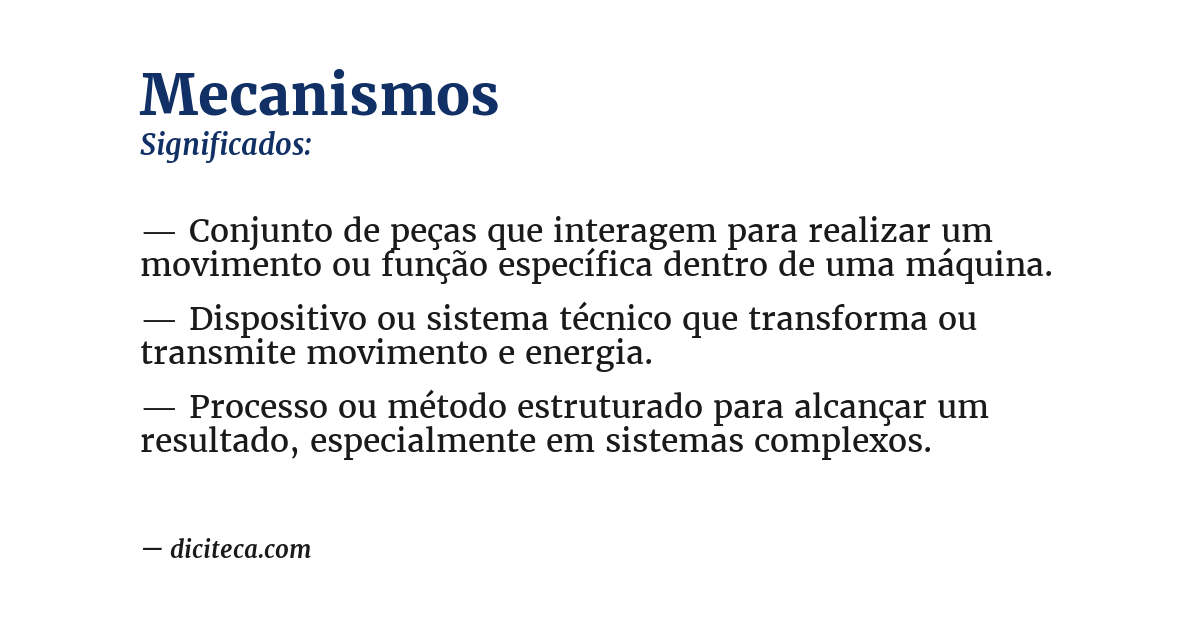 Significado de mecanismos