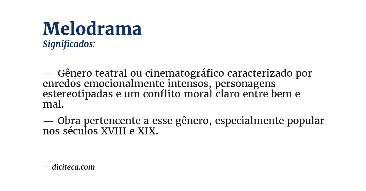 Significado de melodrama