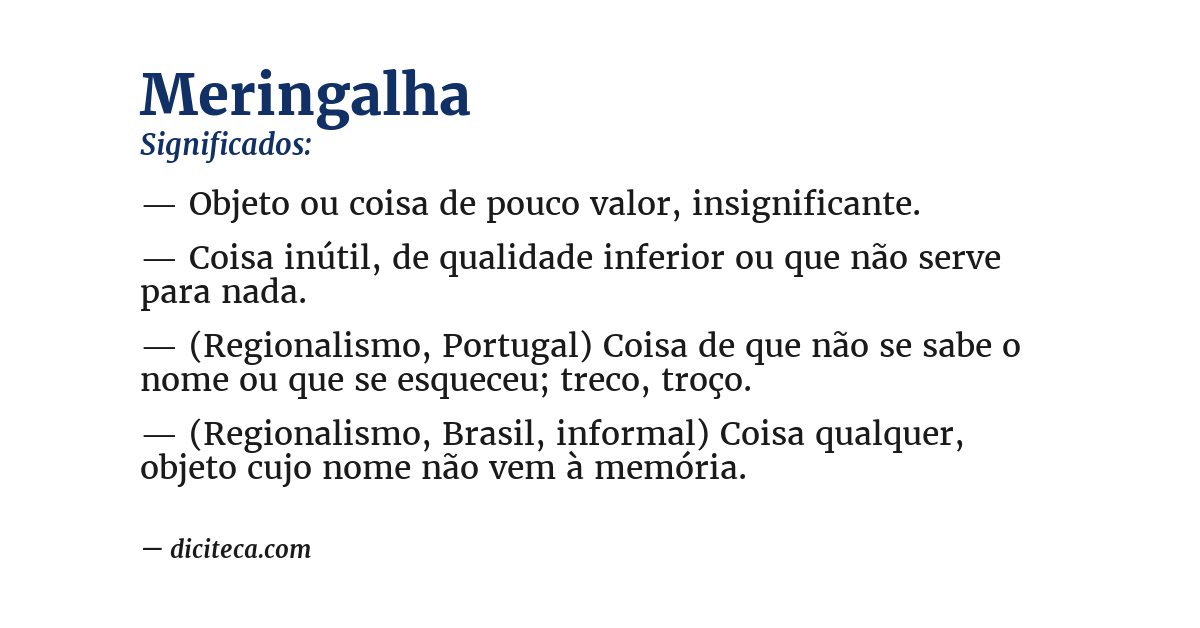 Significado de meringalha