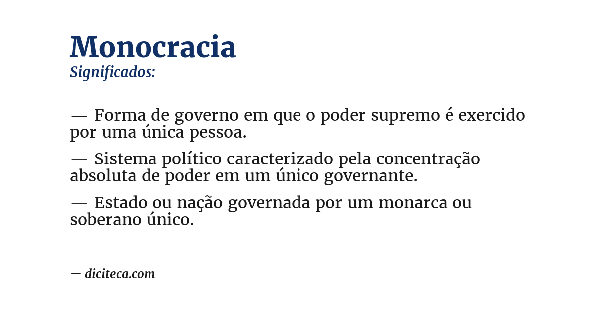 Significado de monocracia