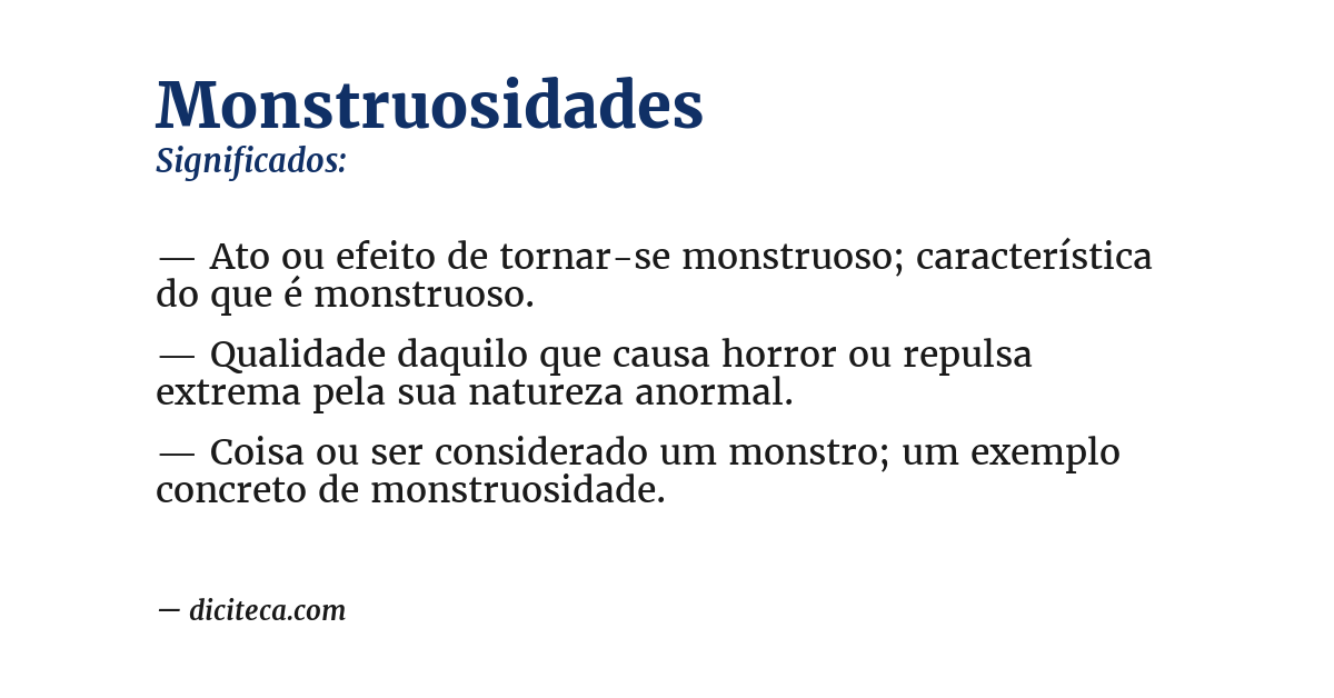 Significado de monstruosidades