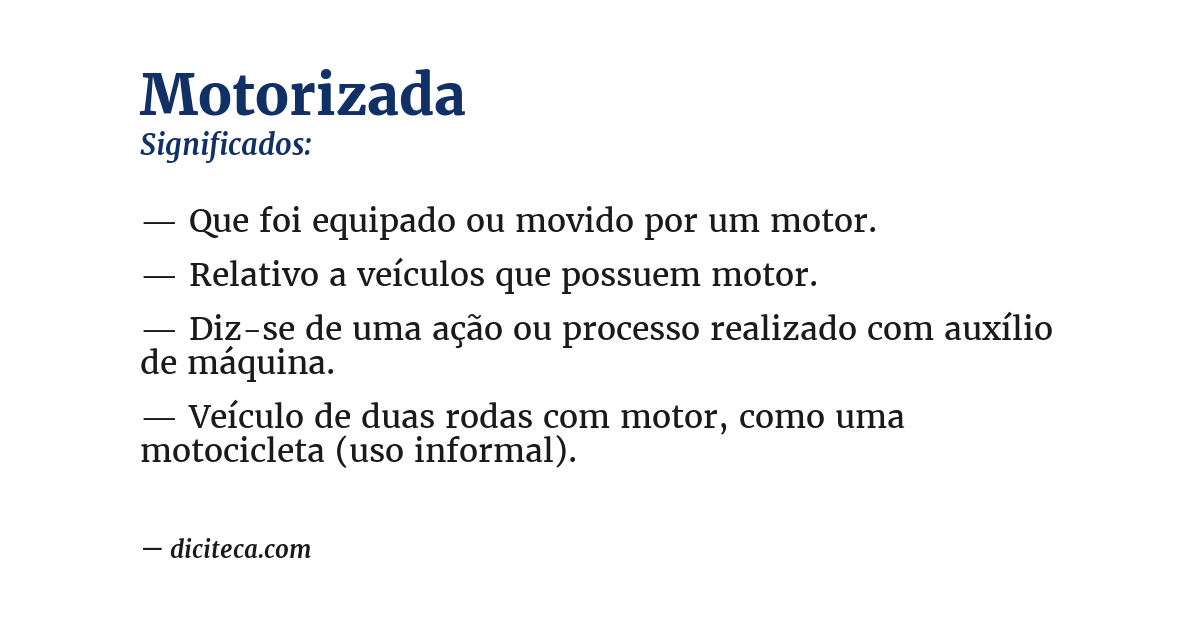 Significado de motorizada