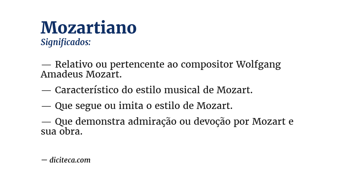 Significado de mozartiano