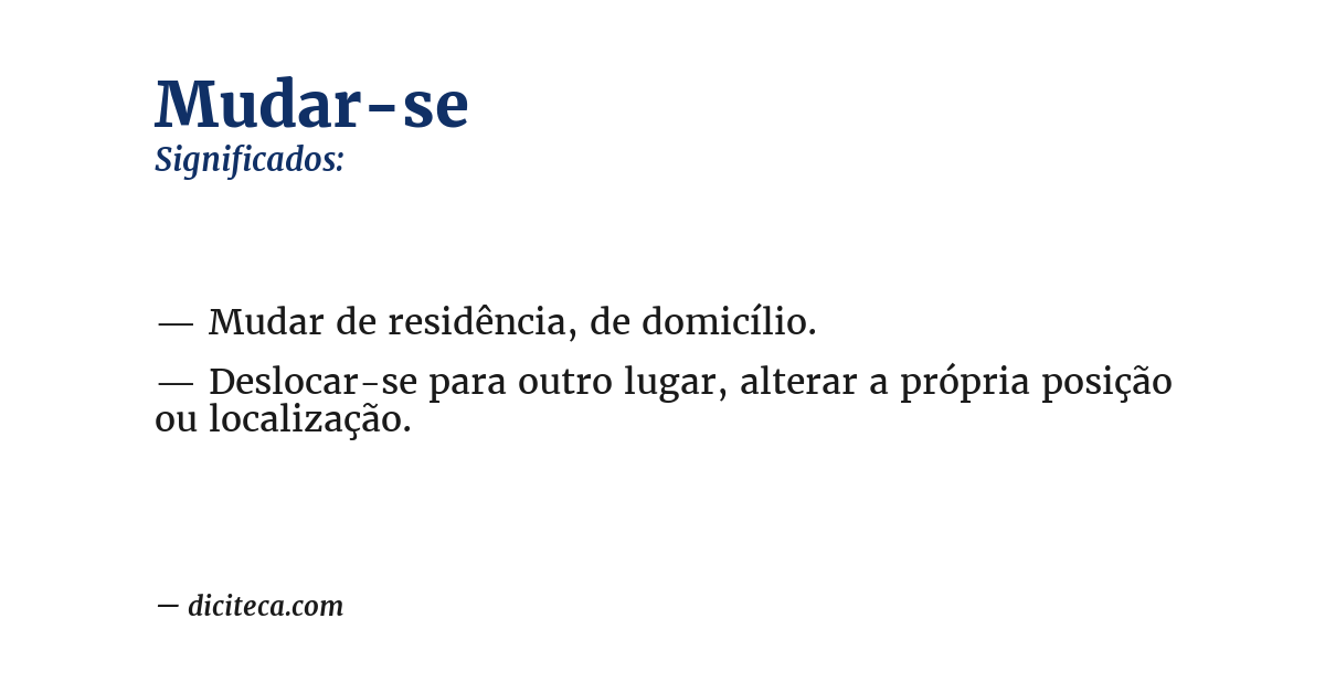 Significado de mudar-se