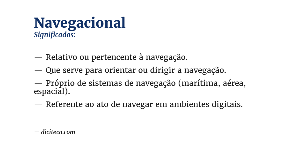 Significado de navegacional