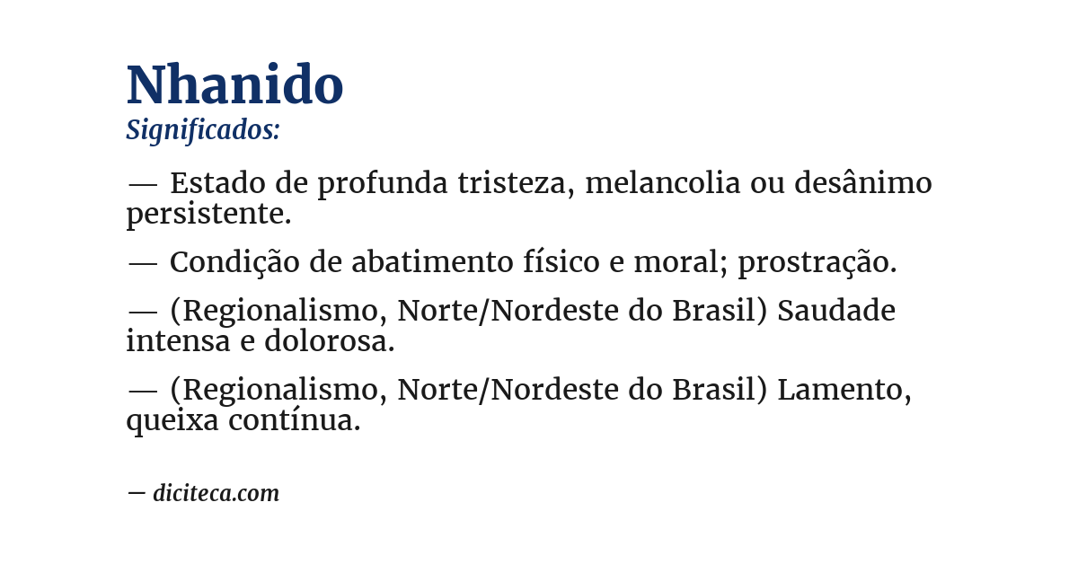 Significado de nhanido