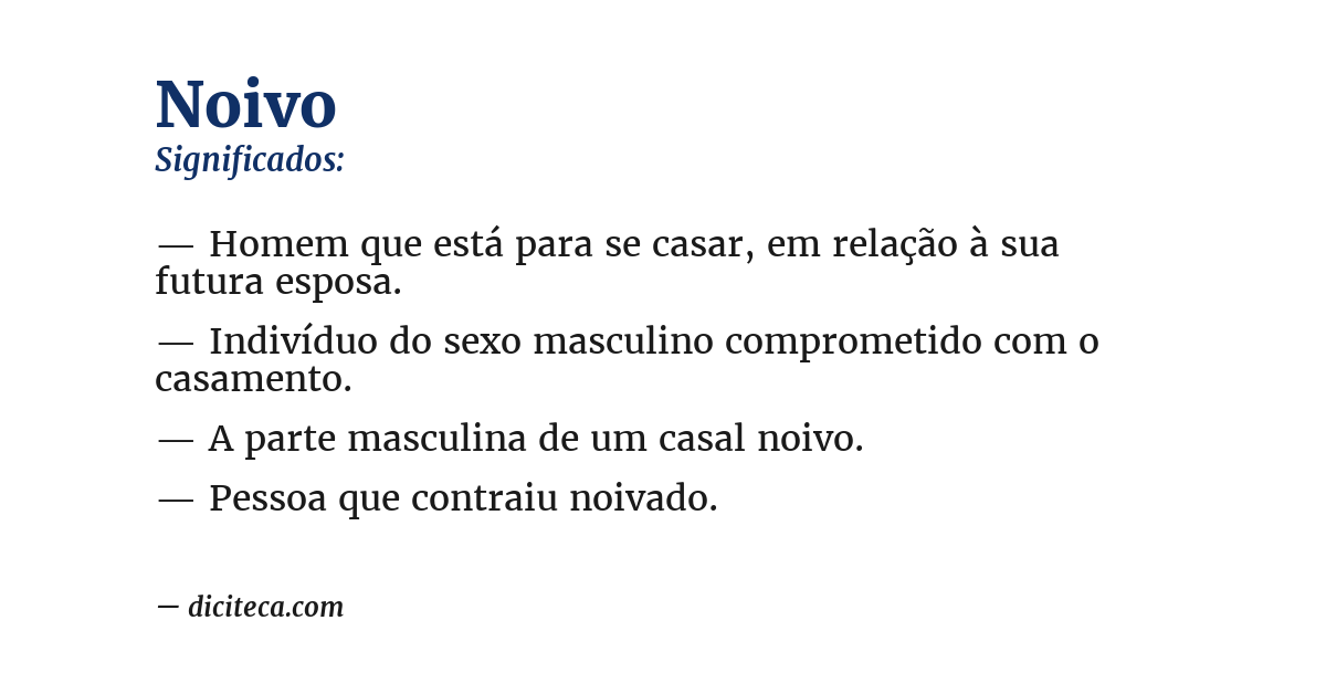 Significado de noivo