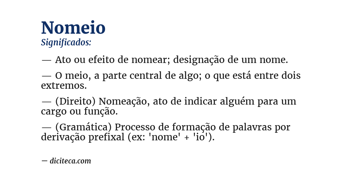 Significado de nomeio