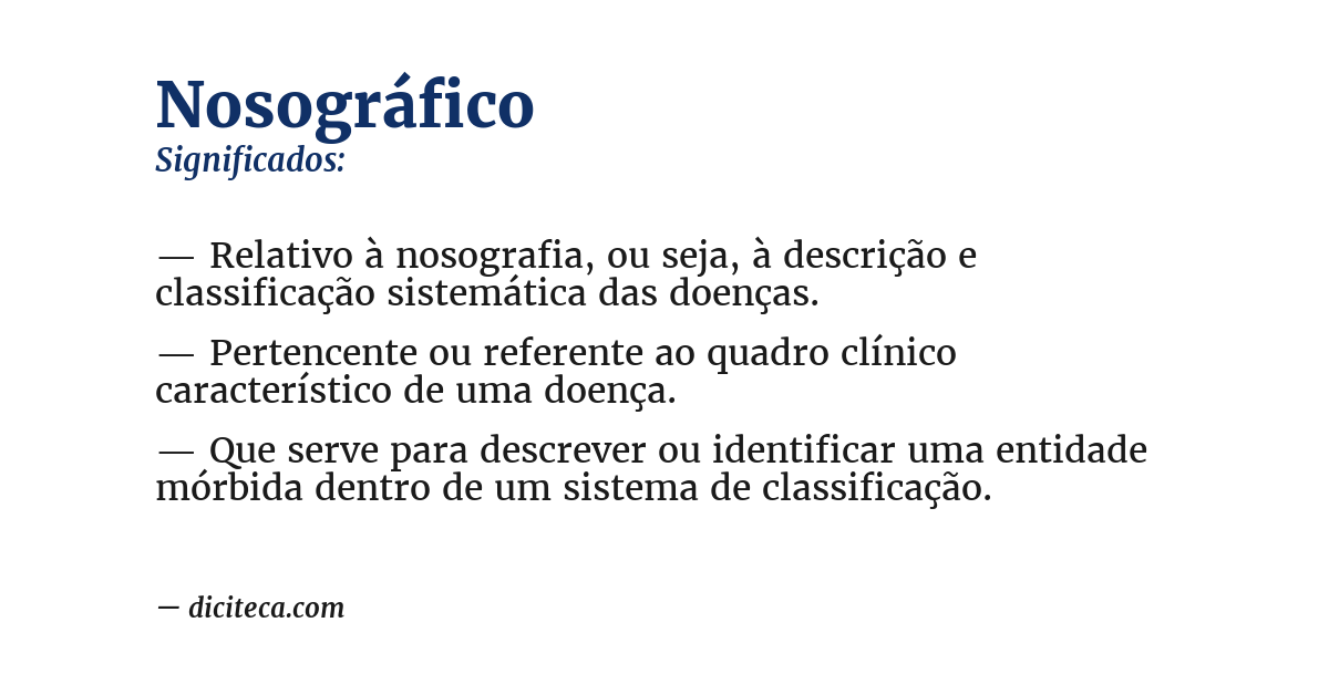 Significado de nosográfico