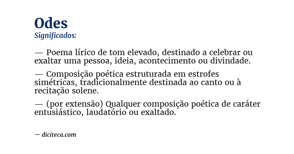Significado de odes