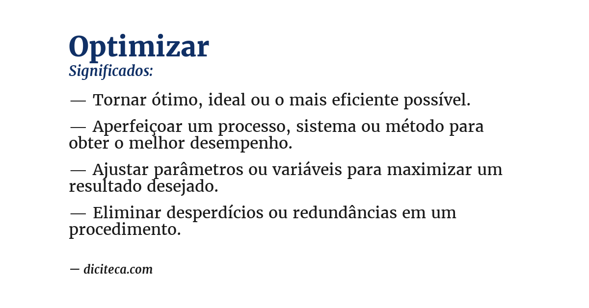 Significado de optimizar