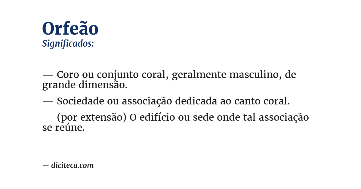 Significado de orfeão
