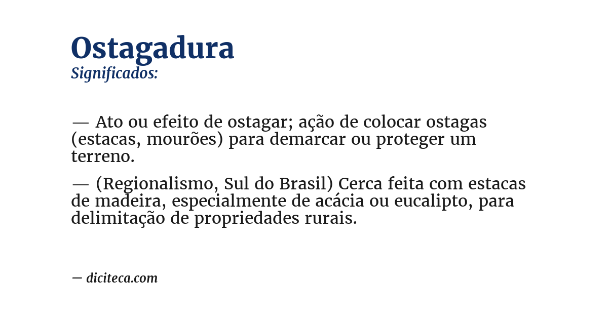 Significado de ostagadura